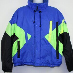 Vintage 80s Obermeyer Neon Ski Jacket Coat (XL)
